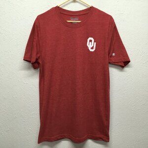 Champion T-Shirt Mens L Red OU Sooners Graphic Oklahoma University Short Sleeve